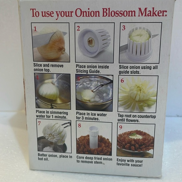 Norpro Onion blossom maker tasty onion blossoms recipe instruction booklet nib - Picture 4 of 7